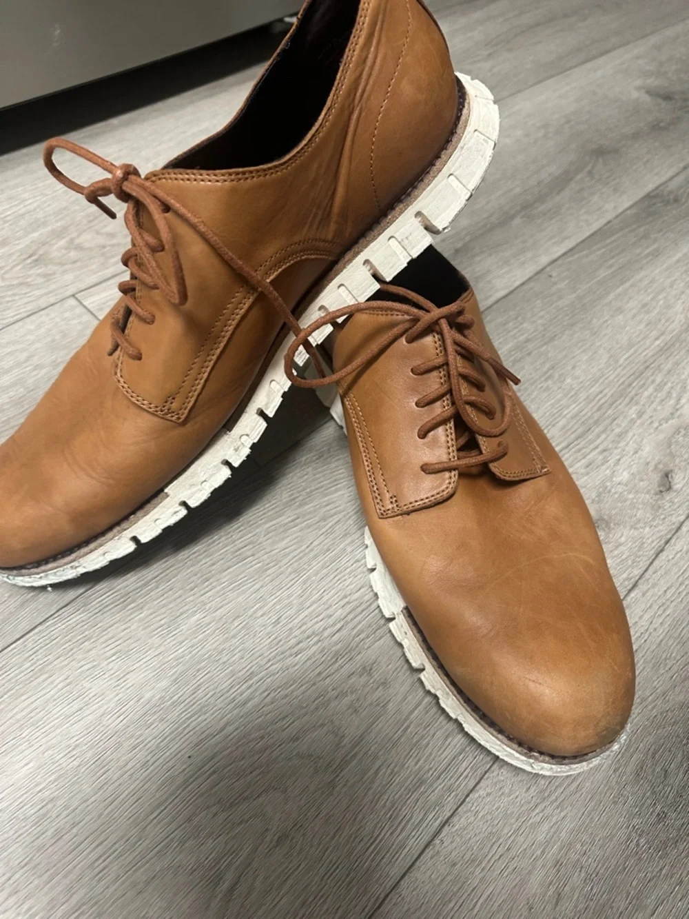 Cole Haan Tan Leather Derby Shoes